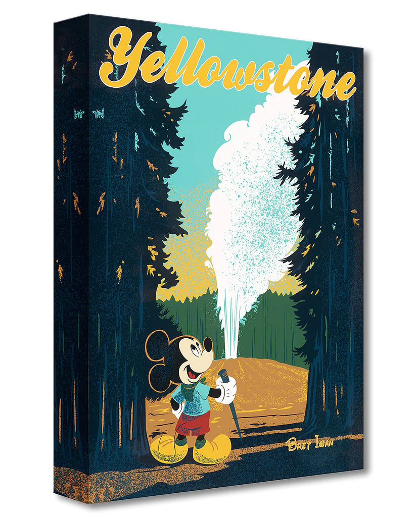 Old Faithful Geyser Yellowstone Mickey's Tour of US National Parks Series Disney Fine Art Canvas by Mickey Voice Actor Artist Bret Iwan