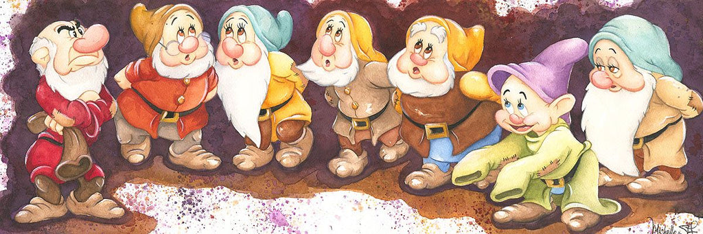 Seven Dwarfs Must Wash up before Supper Disney Fine Art Giclée on Canvas by Michelle St. Laurent