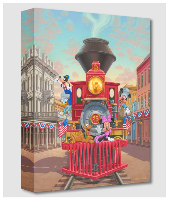Disney Parks Main Street Mickey & Friends Fine Art Giclée on Canvas by Manuel Hernandez