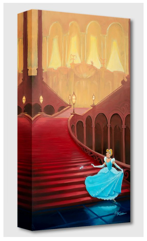Cinderella Glass Slipper Staircase Prince Charming Disney Fine Art Giclée on Canvas by Rob Kaz
