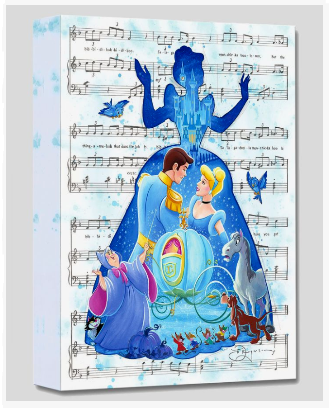 Cinderella Fairy God Mother Bibbidi Bobbidi Boo Sheet Music Disney Fine Art Giclée on Canvas by Tim Rogerson