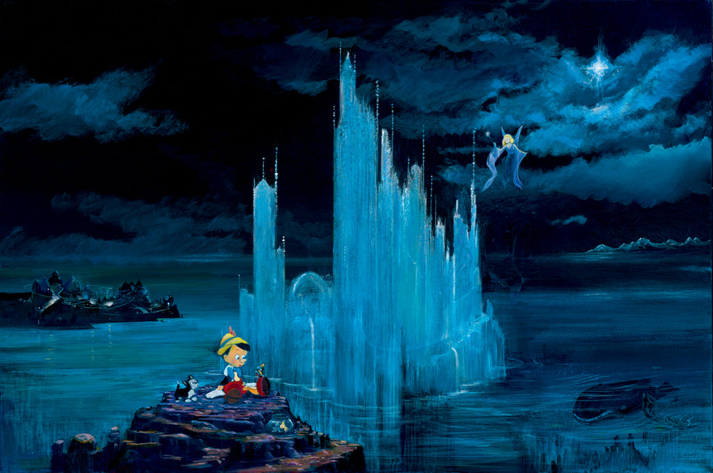 Pinocchio Jiminy Cricket The Blue Fairy Wishing Star Disney Fine Art Giclée on Canvas by Peter & Harrison Ellenshaw