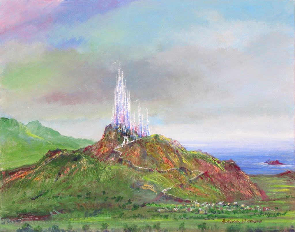 Cinderella Castle on the Hill Disney Fine Art Giclée on Canvas by Harrison Ellenshaw