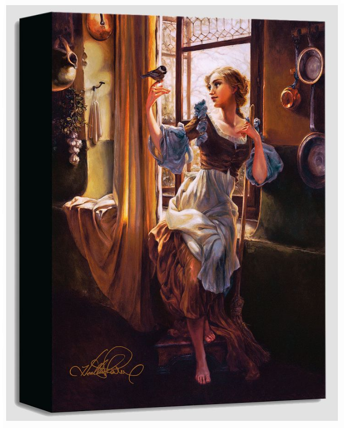 Cinderella Daydreaming Realism Disney Fine Art Giclée on Canvas by Heather Edwards