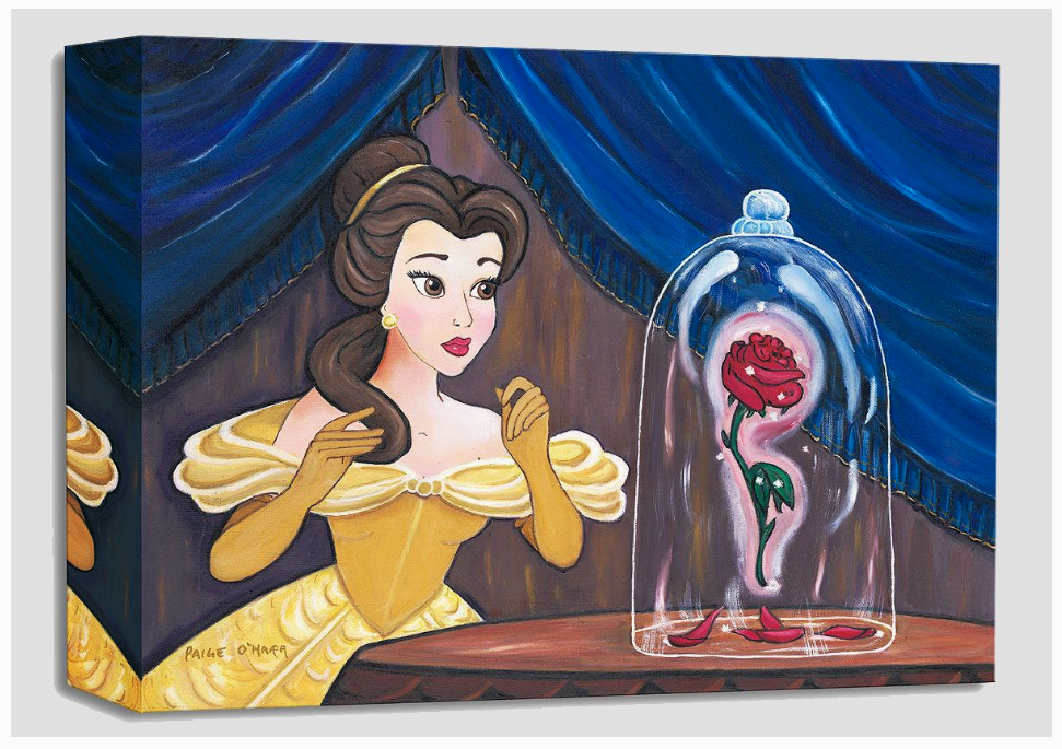 Beauty and The Beast Enchanted Rose Disney Fine Art Giclée on Canvas by the Real Voice of Belle Paige O'Hara