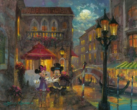 Mickey and Minnie Mouse Romantic Anniversary in Italy Disney Fine Art Giclée on Canvas by James Coleman