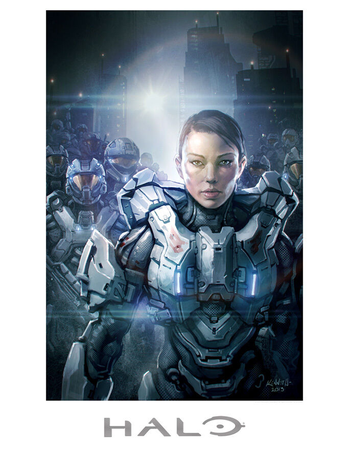 Halo Game Sarah Palmer Commander of Spartan IV's Gamer Fine Art Lithograph Print