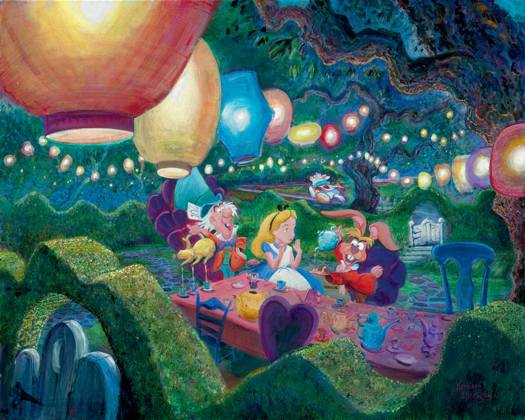 Alice in Wonderland March Hare Mad Hatter's Tea Party Disney Fine Art Giclée on Canvas by Harrison Ellenshaw
