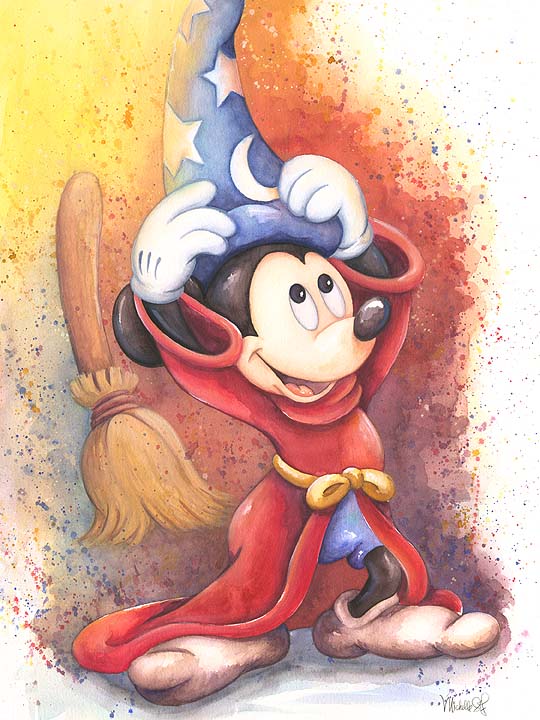 Sorcerer's Apprentice Mickey Mouse The Hat Fits Disney Fine Art Giclée on Canvas by Michelle St. Laurent