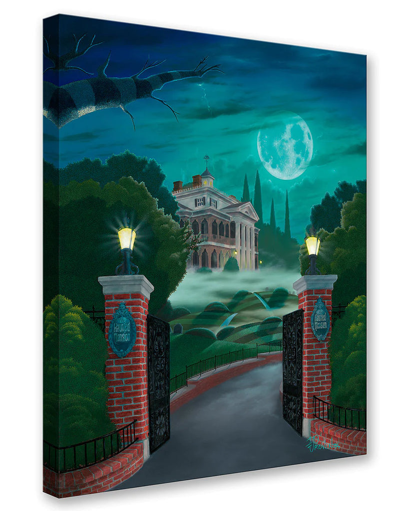 Disneyland Iconic Attraction The Haunted Mansion Disney Halloween Fine Art Giclée on Canvas by Michael Provenza