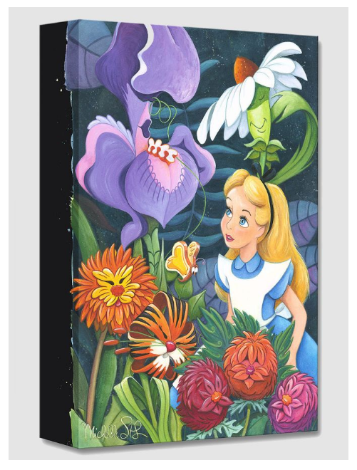 Alice in Wonderland A Conversation with Flowers Disney Fine Art Giclée on Canvas by Michelle St. Laurent