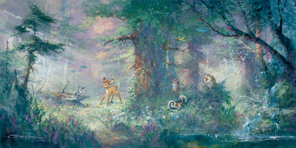 Bambi Springtime in the Meadows Disney Fine Art Giclée on Canvas by James Coleman