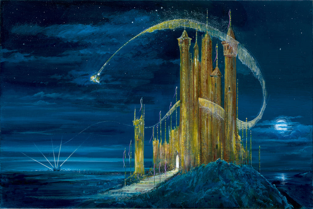 Tinker Bell The Gold Castle Disney Fine Art Giclée on Canvas by Peter & Harrison Ellenshaw