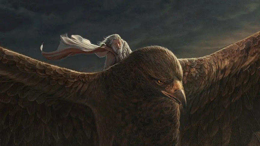 Frodo Sam Gandalf The Eagles Hobbits Volcano Lord of the Rings LOTR Epic Fantasy Fine Art