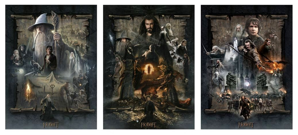 The Hobbit Trilogy Artwork Gandalf Bilbo Baggins The Eye of Sauron Thorin Bard Tribute Collage Fine Art