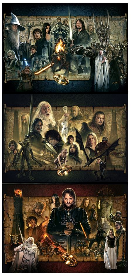 Lord of the Rings Artwork Gandalf Frodo Aragorn Legolas LOTR Trilogy Fine Art