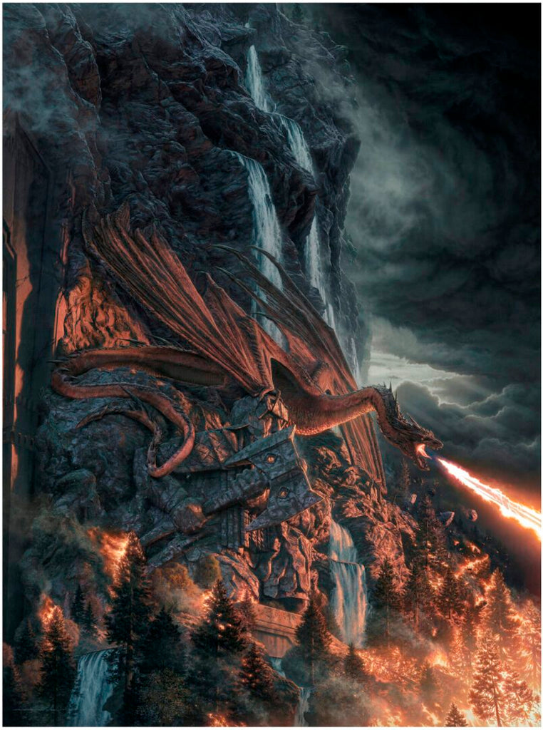King Under the Mountain Smaug Dragon Fire The Hobbit Epic Fantasy Fine Art