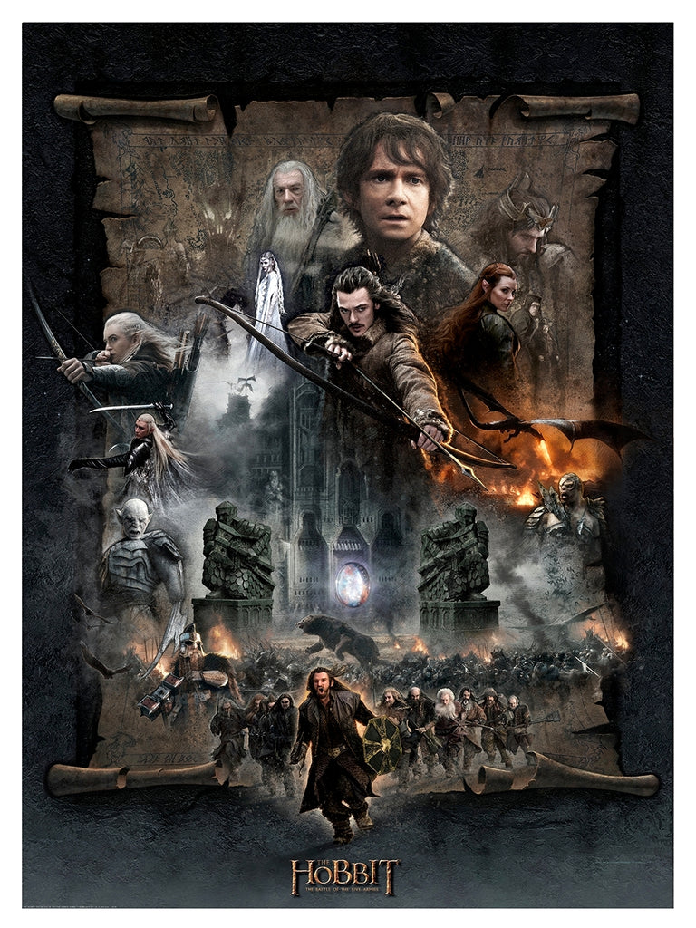 The Hobbit Trilogy Artwork Gandalf Bilbo Baggins The Eye of Sauron Thorin Bard Tribute Collage Fine Art