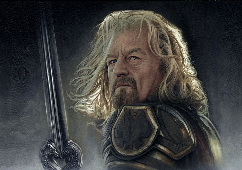 Theoden Warrior King of Rohan Lord of the Rings Giclée on Paper LOTR Fine Art