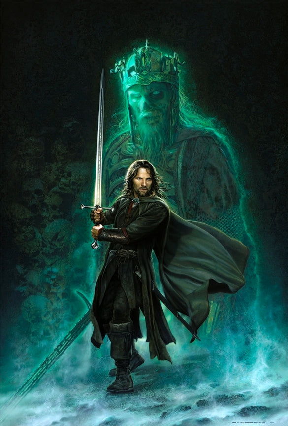 Aragorn Return of the King Anduril Sword Ghost King of the Dead Lord of the Rings Fine Art