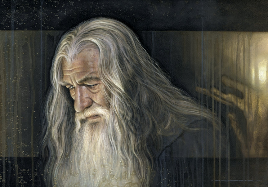 The Hobbit & Lord of the Rings Wizard Mithrandir Gandalf The Gray Grey Fine Art
