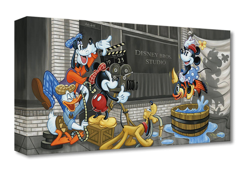 Classic Mickey Disney Studios 100 Years Centennial Celebration Animated Movie Tribute Fine Art Giclée on Canvas