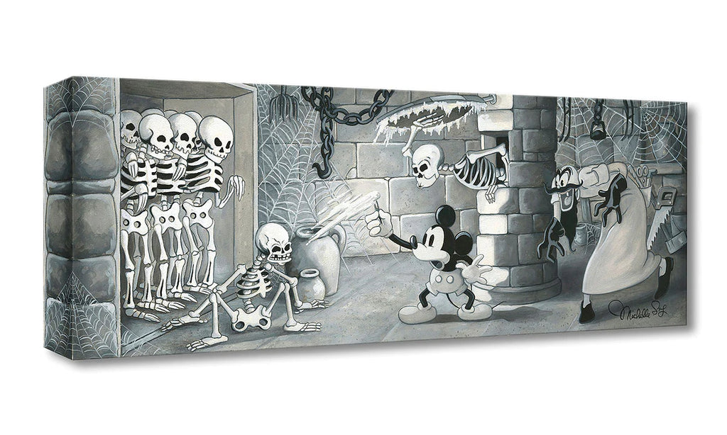 Disney Halloween Mickey Mouse The Mad Doctor Black and White Cartoon Fine Art Giclée on Canvas by Michelle St. Laurent