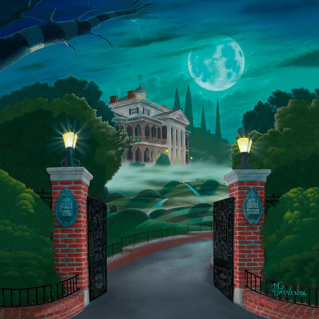 Disneyland Iconic Attraction The Haunted Mansion Disney Halloween Fine Art Giclée on Canvas by Michael Provenza