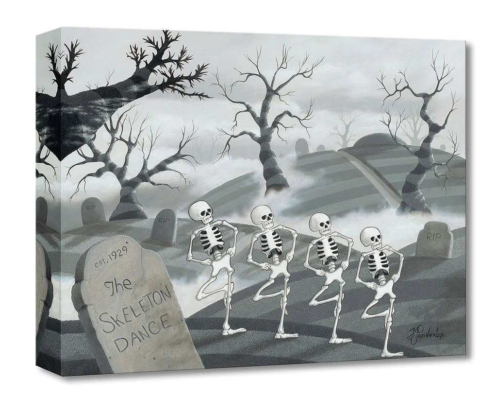 Disney Classic Halloween Cartoon The Skeleton Dance Black and White Animation Fine Art Giclée on Canvas by Michael Provenza