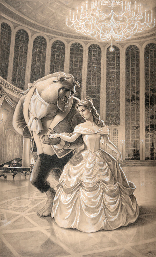 A Dance with Beauty Disney Fine Art Giclée on Paper by Edson Campos