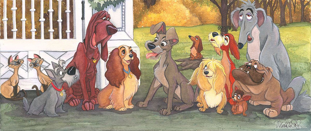 Disney Dogs Mischievous Siamese Cats Lady and the Tramp Fine Art Giclée on Canvas by Michelle St. Laurent