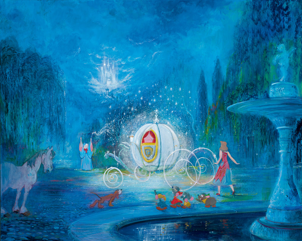 Cinderella Fairy Godmother Magic Carriage from a Pumpkin Disney Fine Art Giclée on Canvas by Harrison Ellenshaw