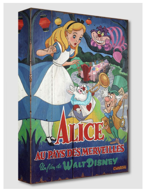 Alice Aux Pays Des Merveilles Alice in Wonderland in French Disney Fine Art Giclée on Canvas by Trevor Carlton