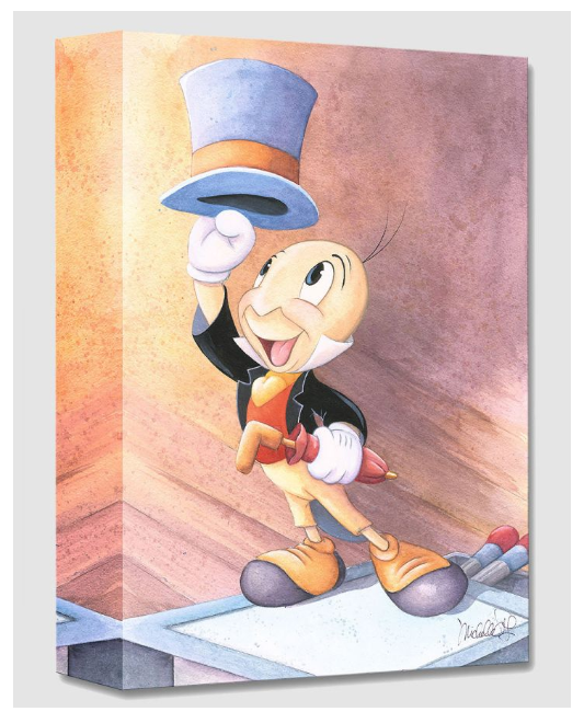 A Well Dressed Conscience Jiminy Cricket Disney Fine Art Giclée on Canvas by Michelle St. Laurent