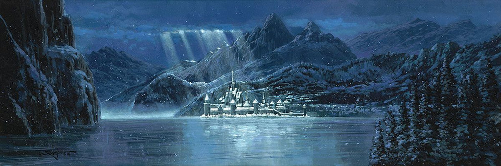 Frozen Elsa Anna Arendelle Castle Disney Fine Art Giclée on Canvas by Rodel Gonzalez