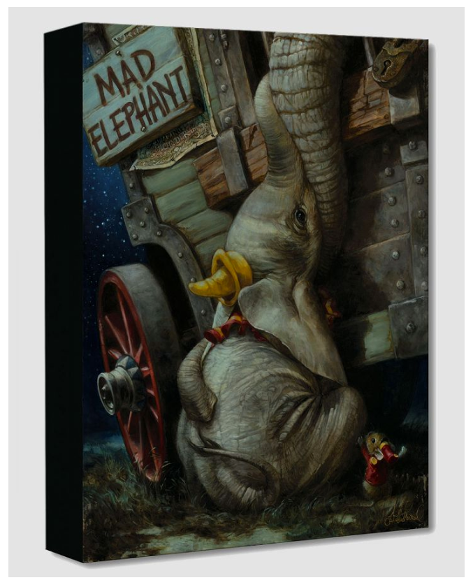 Dumbo and Mother Realism Elephants Disney Fine Art Giclée on Canvas by Heather Edwards