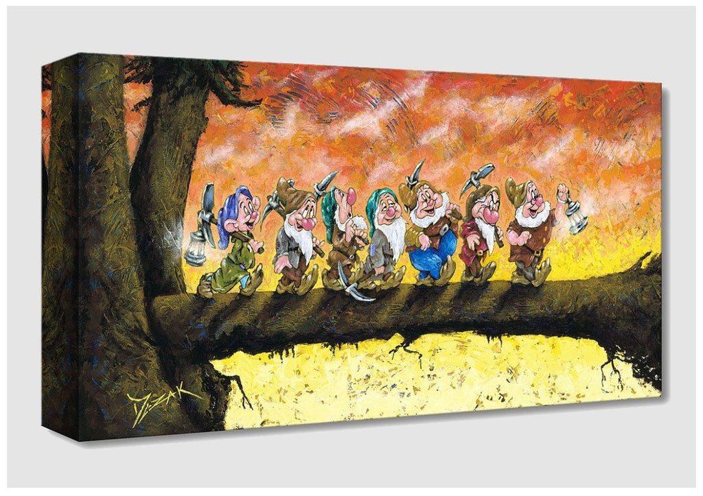 Snow White Seven Dwarfs Heigh Ho March Home Disney Fine Art Giclée on Canvas by Trevor Mezak