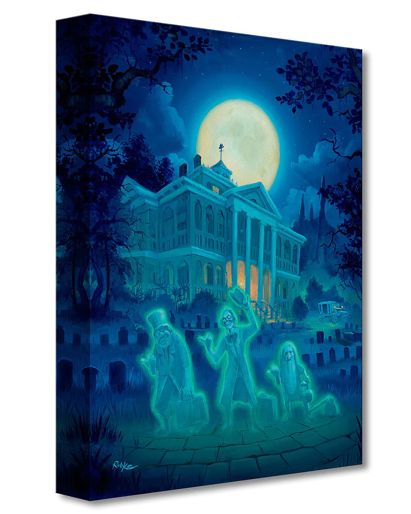 Disneyland Spooky Attraction The Haunted Mansion Disney Hitchhiking Ghosts Fine Art Giclée on Canvas by Rob Kaz