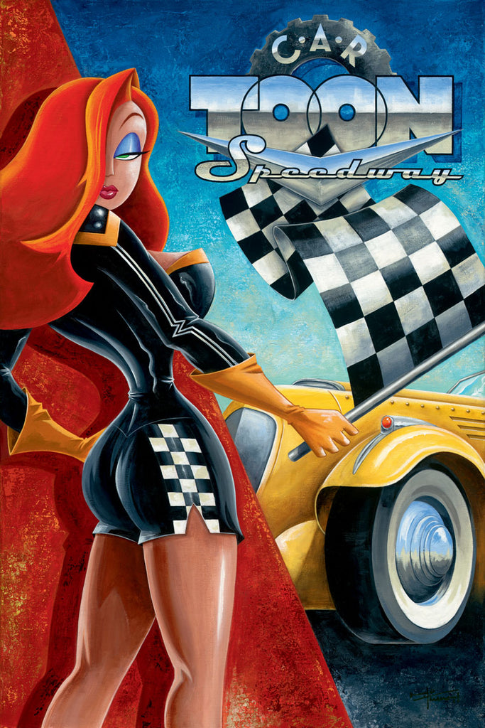 Car Toon Speedway Disney Fine Art Giclée on Canvas by Mike Kungl