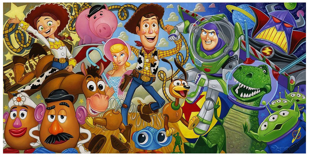 Toy Story Toys Disney Pixar Fine Art Giclée on Canvas by Tim Rogerson