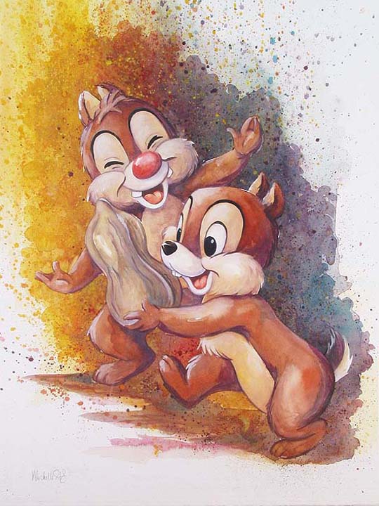 Chip 'n Dale Chipmunk Brothers Disney Fine Art Giclée on Canvas by Michelle St. Laurent