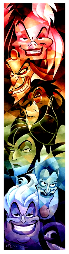 Cruella Jafar Scar Maleficent Hades Ursula Iconic Villains Disney Fine Art Canvas by Tom Matousek