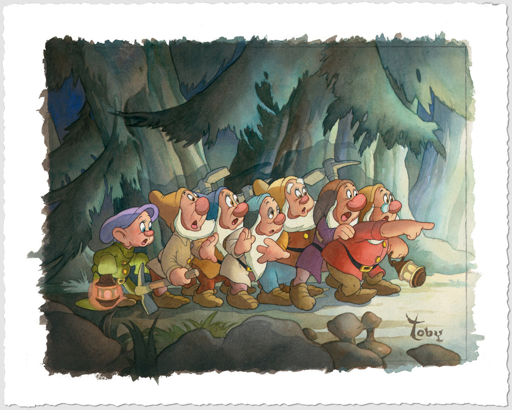 The Seven Dwarfs Coming Home Toby Bluth Limited Edition Disney Fine Art Giclée on Paper