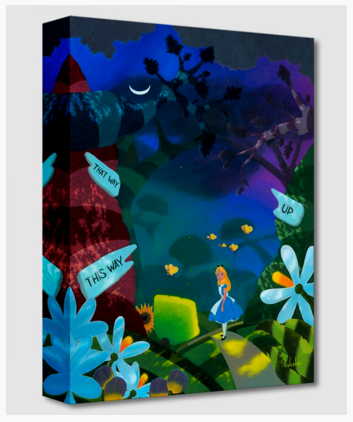 Alice's Surreal Journey Through Wonderland Invisible Chesire Cat Smile Disney Fine Art Canvas by Michael Provenza