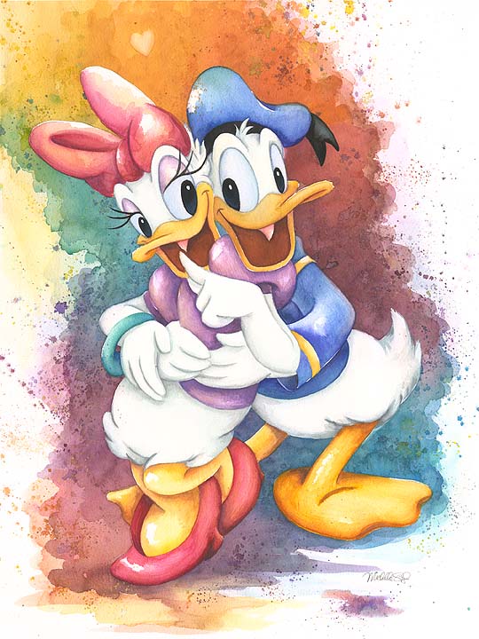 Donald and Daisy Duck In Love Disney Fine Art Giclée on Canvas by Michelle St. Laurent