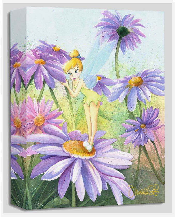 Tinker Bell Pixie Purple Flowers Delicate Petals Disney Fine Art Canvas by Michelle St. Laurent