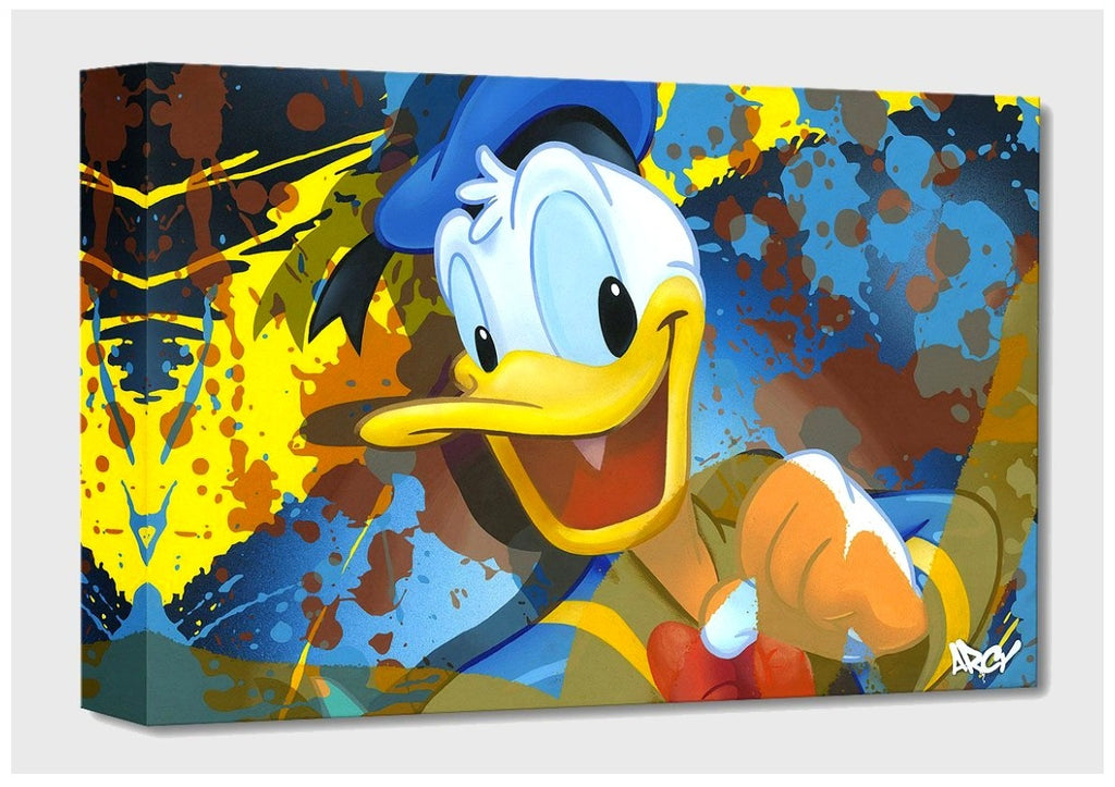 Splashes of Color Donald Duck Tribute Fine Art Giclée on Canvas by Famous Street Artist ARCY