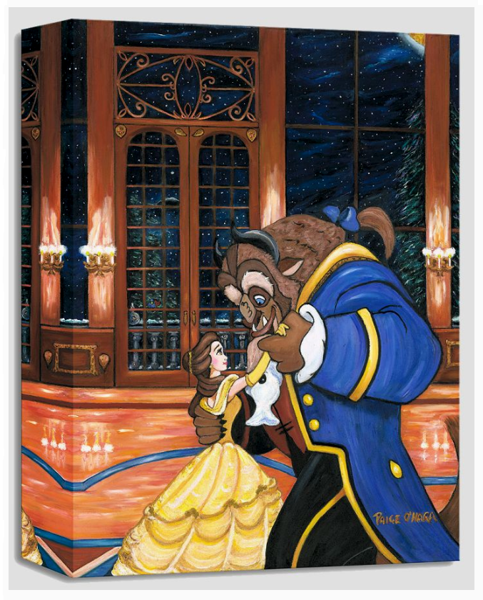 Beauty and The Beast Ballroom Dance Disney Fine Art Giclée on Canvas by Paige O'Hara