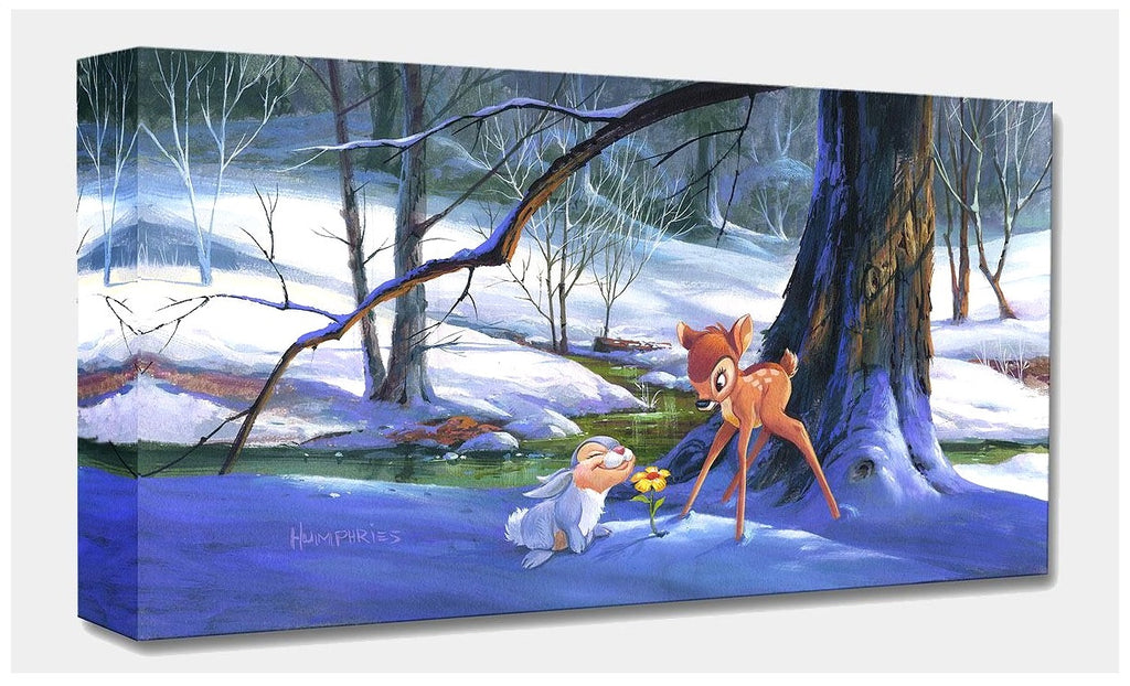 Bambi Thumper Flower First Sign of Spring Disney Fine Art Giclée on Canvas by Michael Humphries