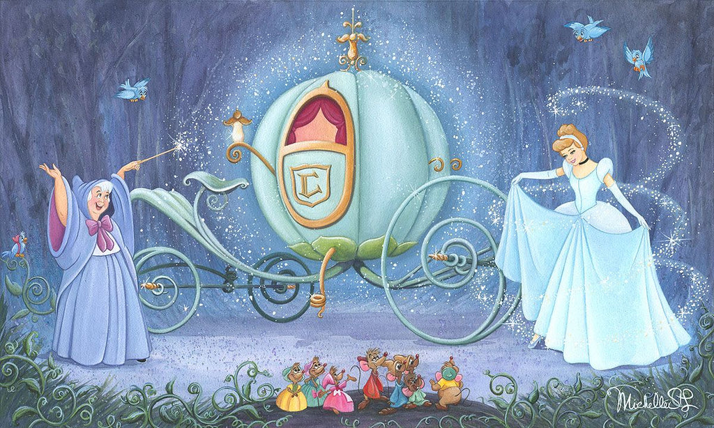 Cinderella Fairy Godmother Bibbidi Bobbidi Boo Disney Fine Art Giclée on Canvas by Michelle St. Laurent